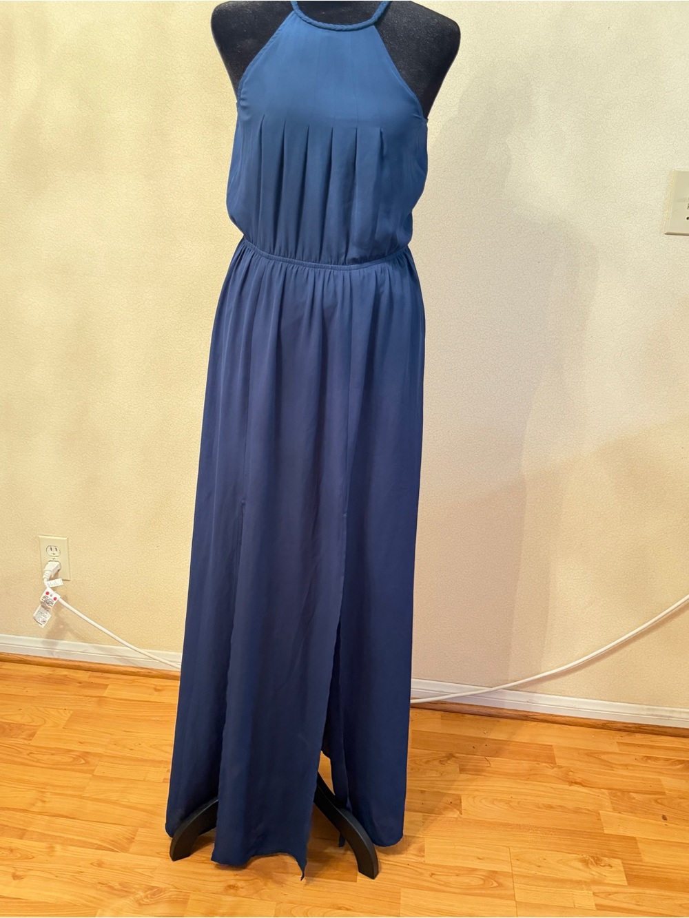 Doe & Rae Navy Halter Maxi Dress